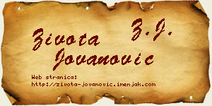 Života Jovanović vizit kartica